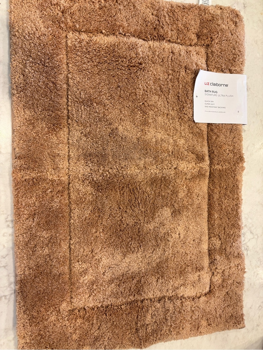 Liz Claiborne Plush Bath Rug Spiced Beige NWT $48 Retail